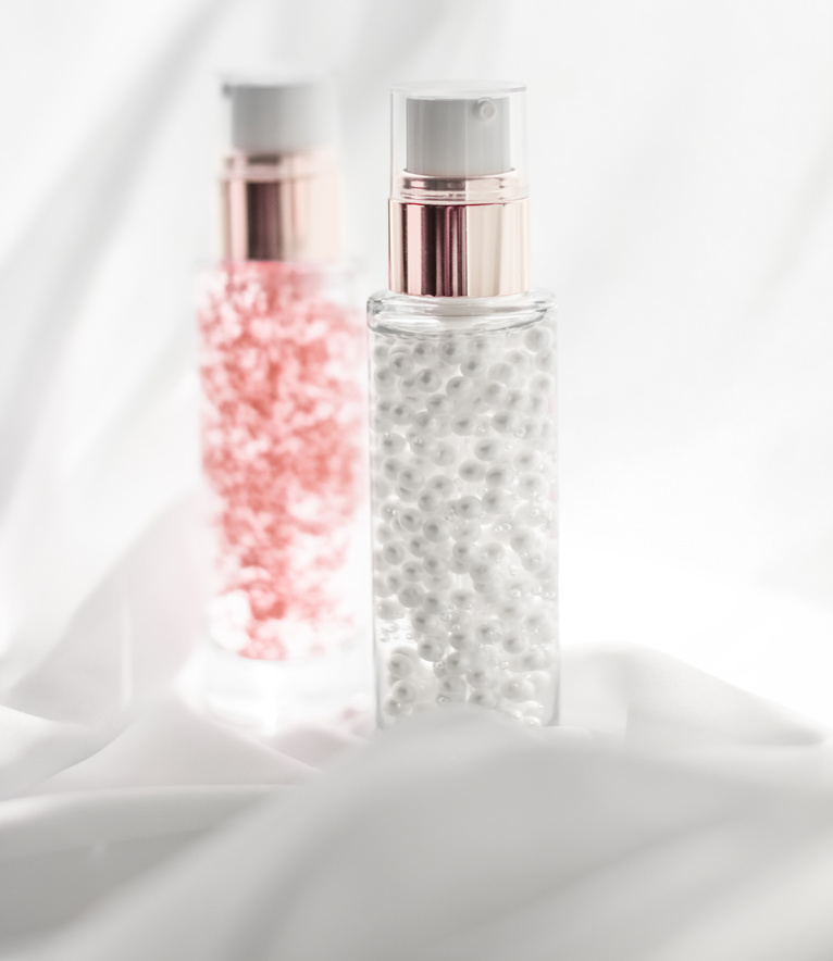 Skincare serum and make-up primer gel bottle, moisturizing lotio